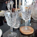 Ellen's wine and water glasses patterns from our wedding