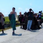 Crowds on the cliffs