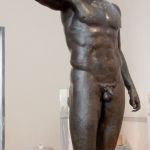 Amazing bronze statue with crazy eyes