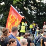 There are more tourists than protesters