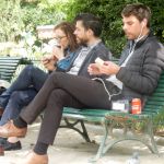 Pigeon waiting for his share