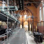 Scaffold up to the exhibits