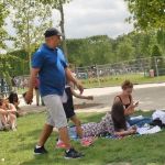 Walking through the park