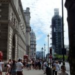 A sheathed Big Ben clock tower