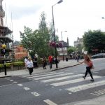 Ellen crossing the road