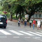 Crowds gathered for the crossing