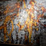 Modern art located on lower level