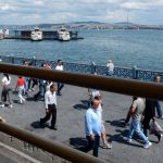 Foot traffic on the Galata Bridge