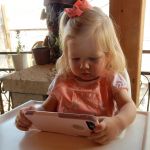 Arleigh working on her blog